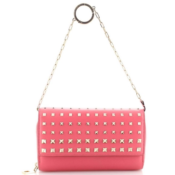 Valentino Garavani Excellent Condition Pink Rock Stud Pink Flap Bag - Picture 13 of 14